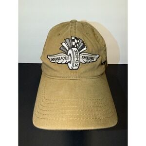 MainGate Indianapolis Motor Speedway Hat Mens Khaki Tan Racing Winged Wheel Logo